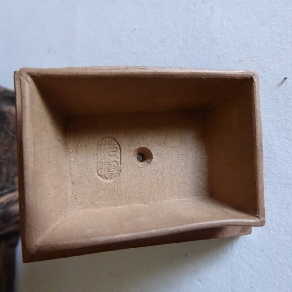 VINTAGE TRADITIONAL CHINESE WOOD TREE BRANCH BOX HANDMADE CLAY LIDDED TEAPOT NEW - Picture 11 of 13